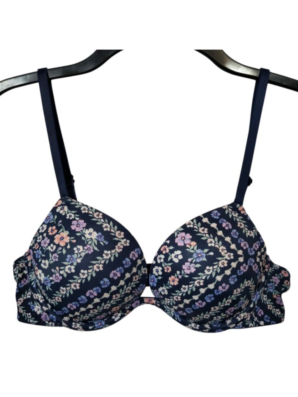Victoria’s Secret PINK 32B Bra Wear Everywhere Super Pushup Underwire Floral